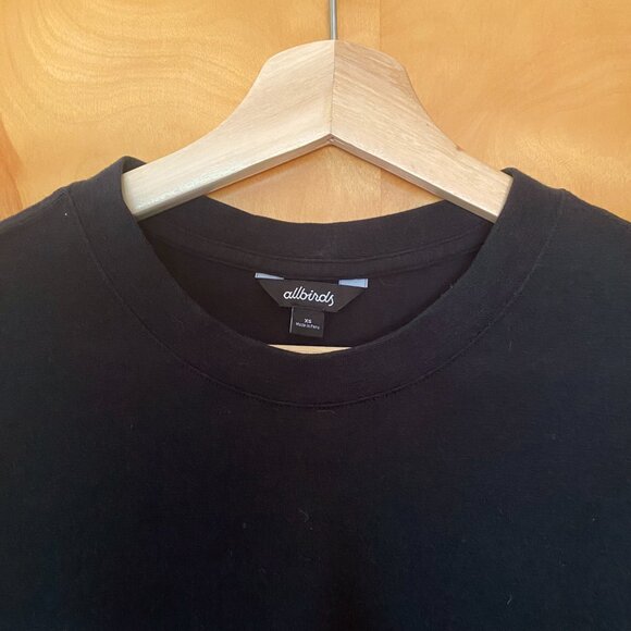 Allbirds Merino Wool Blend TrinoXO Sea Short Sleeve Tee Top Women's XS Black - Picture 3 of 7